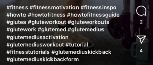Hashtags relating to a tutorial video.